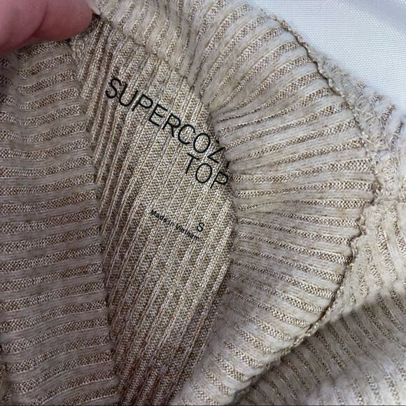 Juniors' SO Long Sleeve Cozy Mockneck Knot Front NEW long sleeve SZ SM Oatmeal - Picture 5 of 9